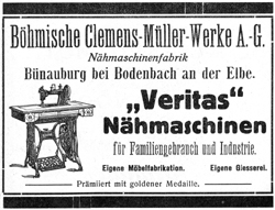 Zeitungsanzeige für Veritas-Nähmaschinen aus dem Jahr 1925
