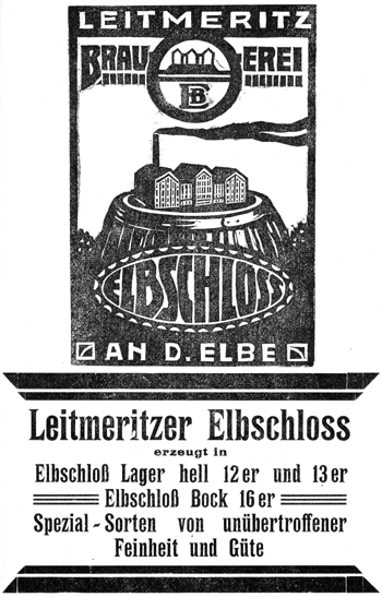 Zeitungsanzeige der Leitmeritzer Brauerei aus dem Jahr 1925
